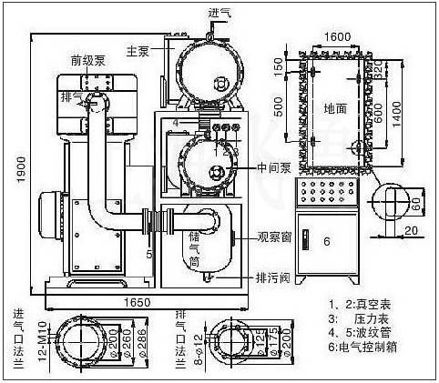 羅茨往復真空機組結構圖
